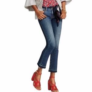 Cabi Kick It Crop Jeans Mid Rise Medium Wash Frayed Hem #5307 Women’s Size 4